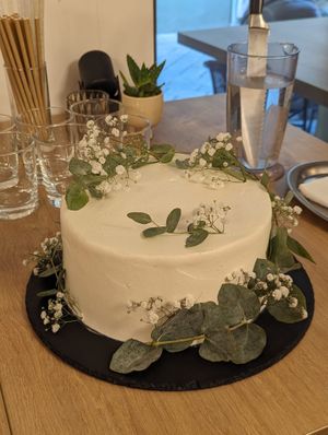 They made our wedding so special by making a beautiful vegan pistachio cake. We will always be grateful. at VegaNana in Bratislava