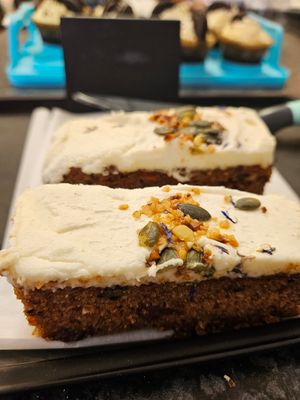 Carrot cake at Southlands Community Cafe in West Drayton