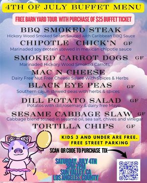 $25 BBQ Dinner Buffet with Free entry into barnyard to visit the rescued farm animals.  Prices will increase soon. at Leaf Over Beef in Studio City