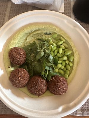 Super green hummus bowl   at Baba's Hummus House Bakery in Minneapolis