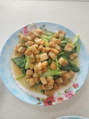 Crispy pork kale plant based at Vegan House Pattaya in Pattaya