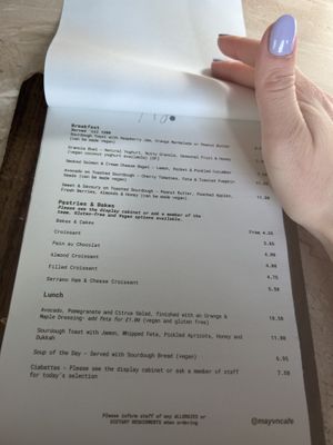 Breakfast menu  at Mayvn in Edinburgh