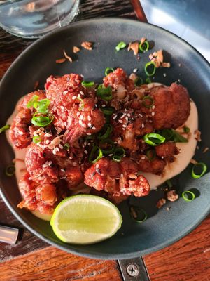 Spicy glazed fried cauliflowers at The Lost Souls in Cooks Hill