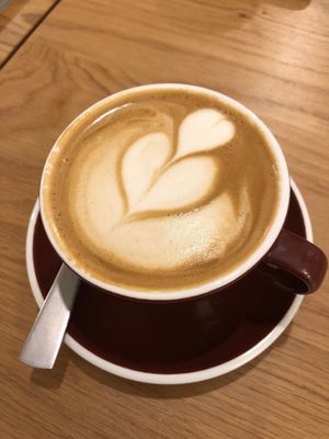 Pea milk flat white at Utopia  in Geneva