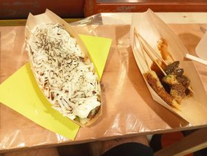 Takoyaki with vegan cheese at OKO Takoyaki in Osaka