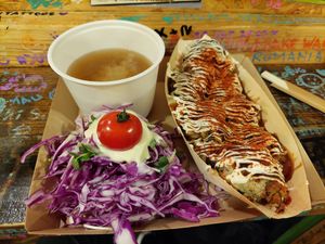Spicy takoyaki set at OKO Takoyaki in Osaka