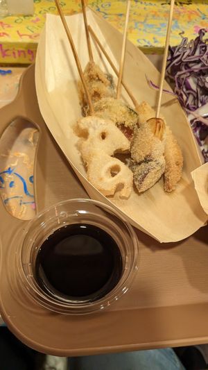 Kushikatsu Skewers (1500¥) at OKO Takoyaki in Osaka