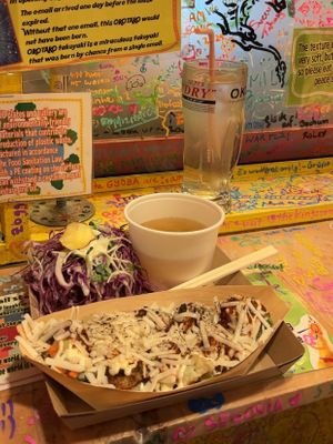 Spicy Takoyaki w/ vegan cheesee  at OKO Takoyaki in Osaka