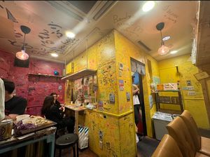 There’s a snug seating area, pretty tight so eat and go!   at OKO Takoyaki in Osaka