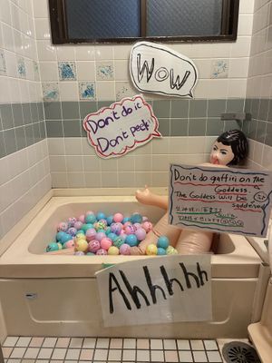 Hidden in the women's restroom at OKO Takoyaki in Osaka