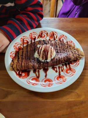 Buckwheat pancake with icecream at Tuincafé Bertje Jens in Pieterburen