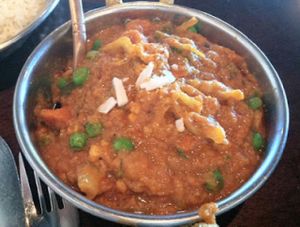 Vegetable coconut korma at India House in Sandy
