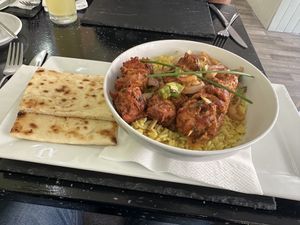 Shicken tika masala on rice. Spicy and tasty    at Cafe 25 in Blackpool