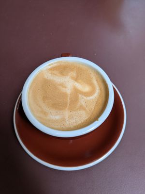 Cappuccino with pea protein milk: 2.5/5 tasted like black coffee, no foam at all. No latte art. Maybe worst cappuccino of my life. at Sfera in Berlin