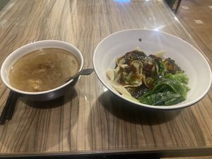 Angelica soup and dumplings with toon saucee  at Ivy's Veggie - 艾薇家蔬食 in Taitung