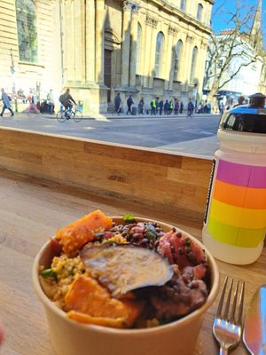 Salad bar at Alpha Bar in Oxford