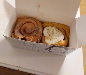 Classic and carrot cake roll at Cinnamood in Frankfurt