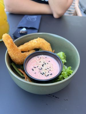 Vegane Shrimps mit Erdbeer-Chili Dip   at Project Vegan in Koblenz