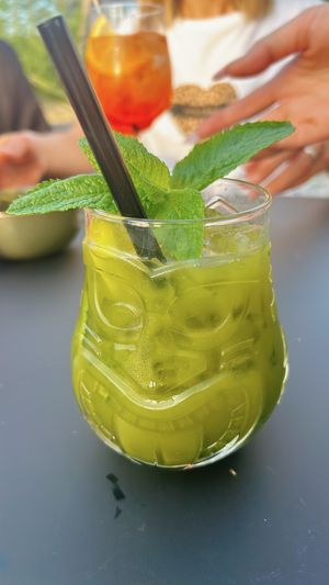 matcha cocktail  at Project Vegan in Koblenz