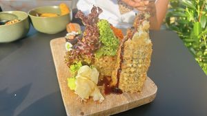 tempura sushi  at Project Vegan in Koblenz