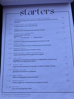 menu  at Project Vegan in Koblenz