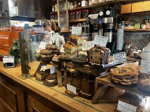 Tons of vegan pastries  at Harken Cafe in Charleston
