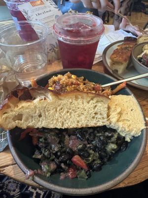 Quinoa, black bean salad, ciabatta and hummus   at Harken Cafe in Charleston