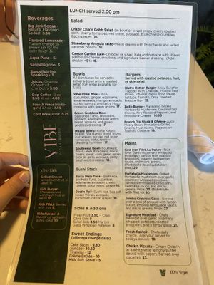 Lunch Menu  at Vibe Vegan Bistro in Destin