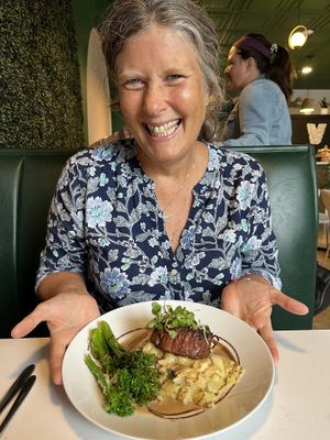 This is European vegan “steak”. My wife still misses it.   at Vibe Vegan Bistro in Destin