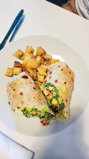 Vegan chicken Cobb salad made into a wrap at Vibe Vegan Bistro in Destin