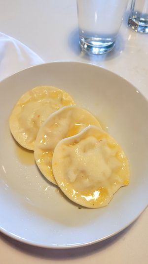 Kids ravioli with veggie filling at Vibe Vegan Bistro in Destin