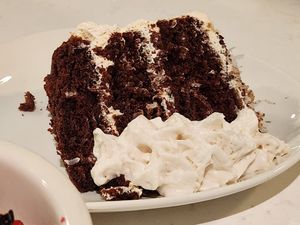 Vegan almond coconut cake at Vibe Vegan Bistro in Destin