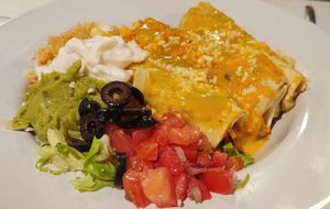 Vegan enchiladas (South American dinner night) at Vibe Vegan Bistro in Destin