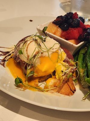 YoEgg yolk, incredible AF! at Vibe Vegan Bistro in Destin