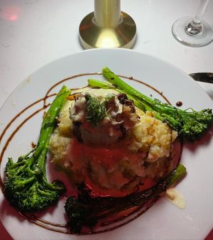 Filet Oscar at Vibe Vegan Bistro in Destin