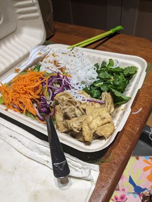 Vermicellis with lemongrass tofu skins at Kibi's Cafe in Walnut Creek