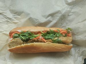 Lemongrass tofu bahnmi at Kibi's Cafe in Walnut Creek