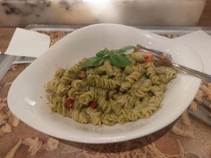 Vegan pesto pasta at Vapiano - Potsdamer Platz in Berlin
