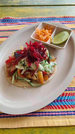 Vegan tacos at El Fogon Del Cayo in San Ignacio