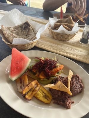 Vegan breakfast   at El Fogon Del Cayo in San Ignacio