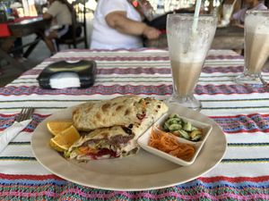Vegan burrito - I will be dreaming about this later!  at El Fogon Del Cayo in San Ignacio