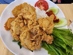 Nasi geprek mushroom at Go Eat Veggie in Jakarta