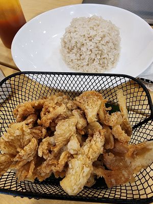 Jamur kriuk + nasi uduk at Go Eat Veggie in Jakarta