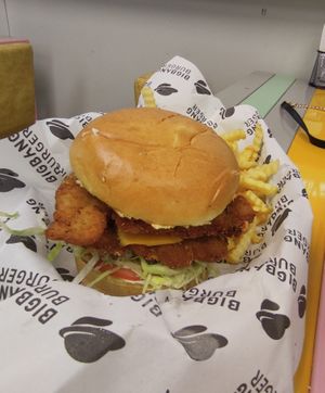 Fry Bird Vegan Menu ( 200 gram seitan chicken, vegan cheddar, vegan mayo, onion, iceberd lettuce, tomato ) at BigBang Burger in Antalya