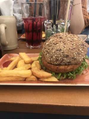 Vegan burger  at Peter Pane in Luebeck