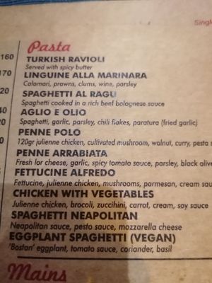 Menu at Simge Gourmet Kitchen in Antalya
