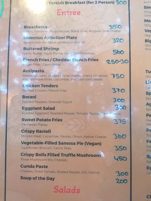 Menu 2025 at Simge Gourmet Kitchen in Antalya