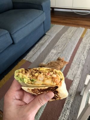 Breakfast burrito was delicious   at The Moody Vegan in Los Angeles