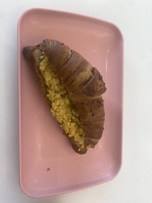 4/5 Croissant with egg and cheese. Love that it’s whole wheat but maybe could be more exciting    at The Moody Vegan in Los Angeles