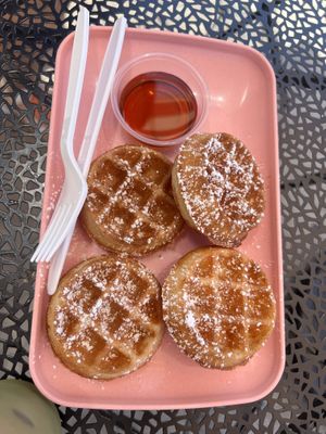 Mini waffles  at The Moody Vegan in Los Angeles